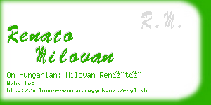 renato milovan business card